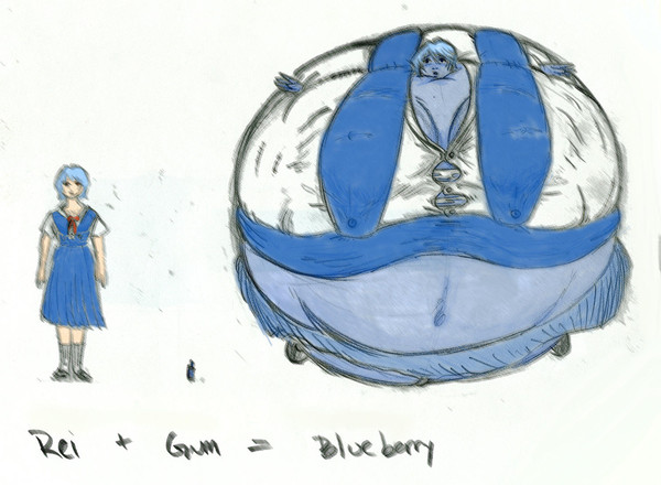 Rei plus Gum equals Blueberry