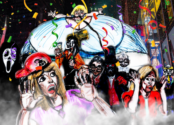 Comedy and Tragedy ring in the New Year with TimGaukerToons OC's Comedy and Tragedy ring in the New Year with TimGaukerToons OC's